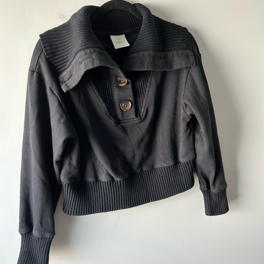 Varley black half button pullover sweatshirt top - image 2